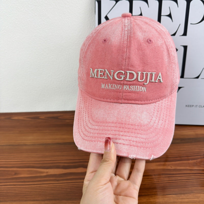 Men's Distressed Denim Baseball Cap
