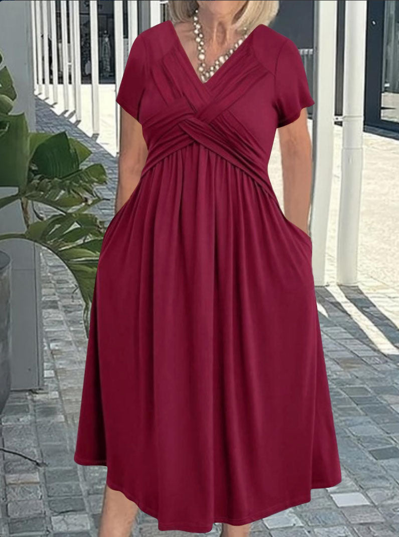 Women's Wrap-Style Jumpsuit with V-Neck