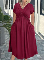 Women's Wrap-Style Jumpsuit with V-Neck