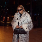 Women's Elegant Faux Fur Coat with Luxurious Pattern