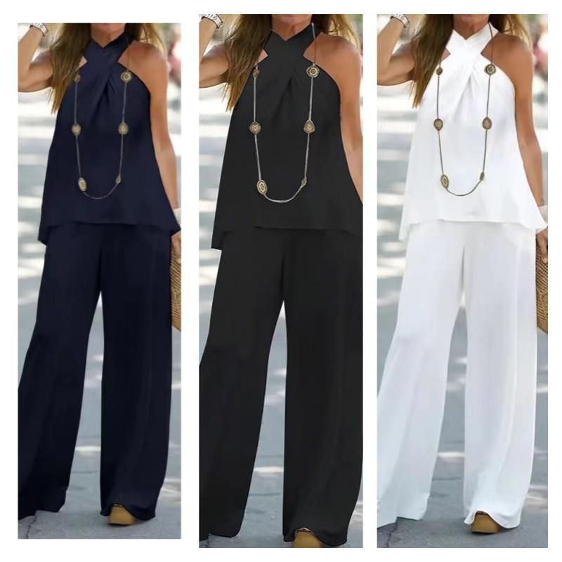 Women's Elegant and Airy Wide-Leg Ensemble