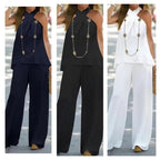 Women's Elegant and Airy Wide-Leg Ensemble