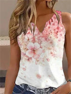 Women's Sleeveless Floral Blouse