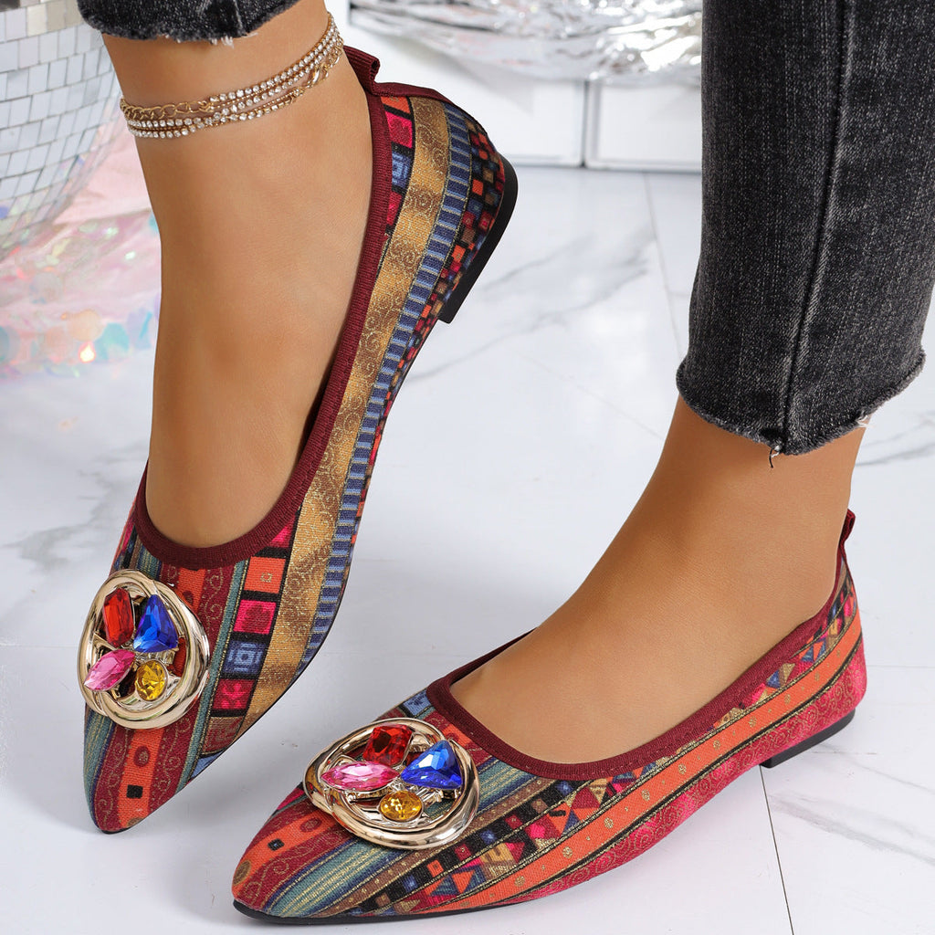 Women's Crystal Embellished Ballet Flats