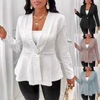 Women's Designer Blazer with Textured Knit Pattern and Elegant Cut