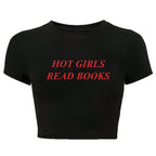 Women's Crop Shirt with Creative Lettering