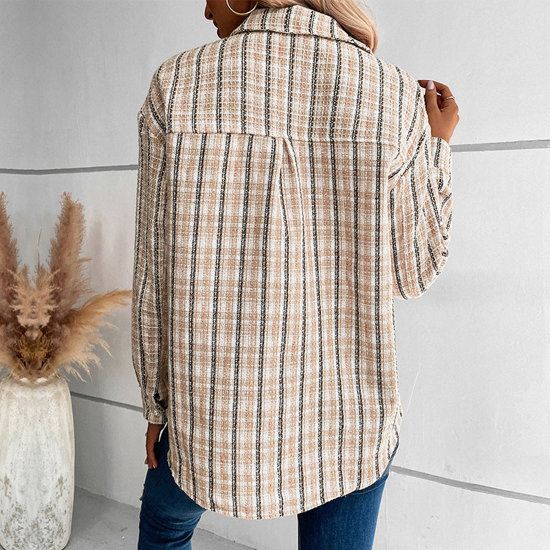 Women's Plaid Shirt with Patch Pockets