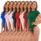 Women's Short-Sleeve Bodysuit in Stretch Fabric