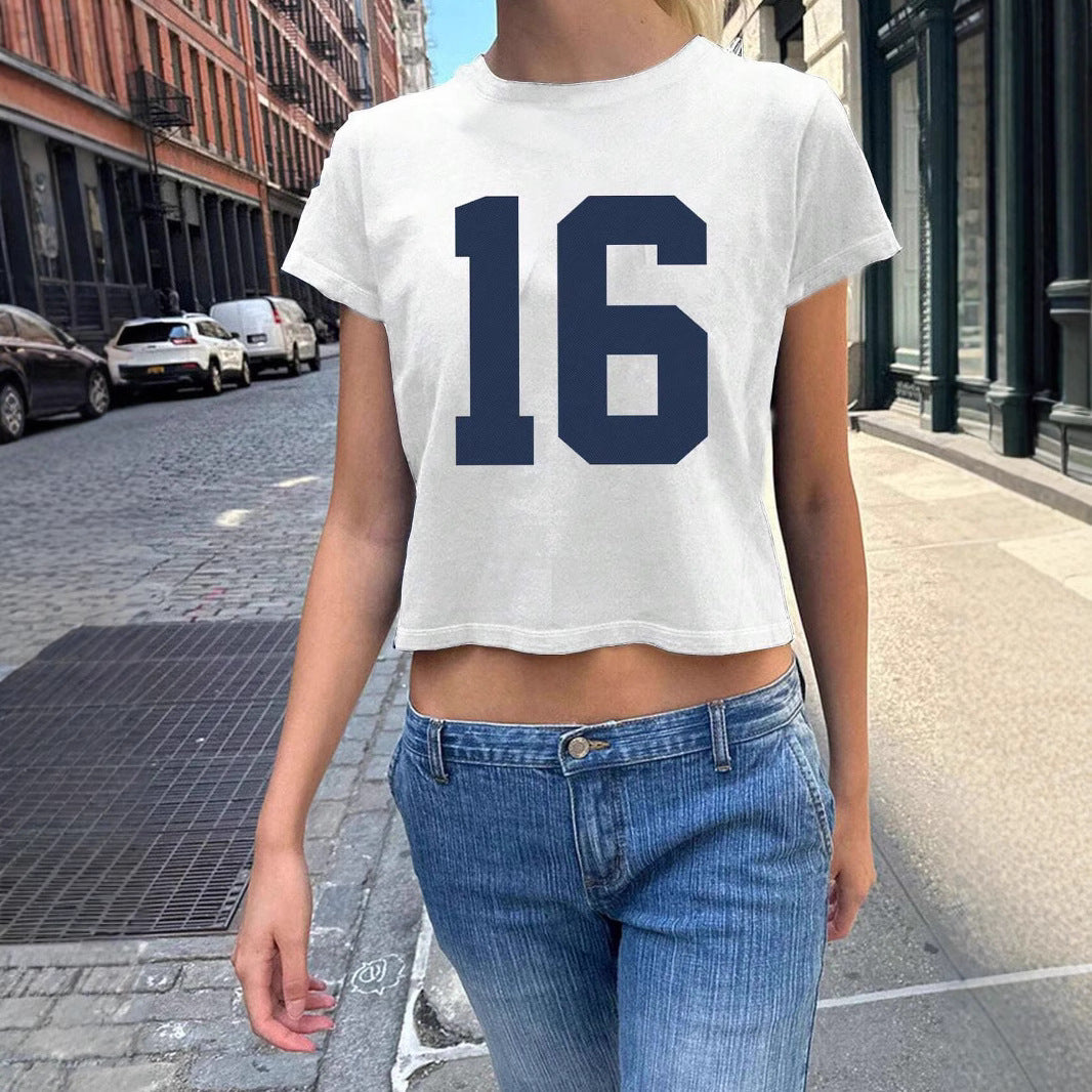 Women's Blood Pressure Print Crop T-Shirt