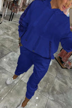 Casual Sweat Outfit with Decorative Cord Detail