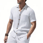 Men's Short-Sleeve Resort Shirt and Drawstring Bermuda Set