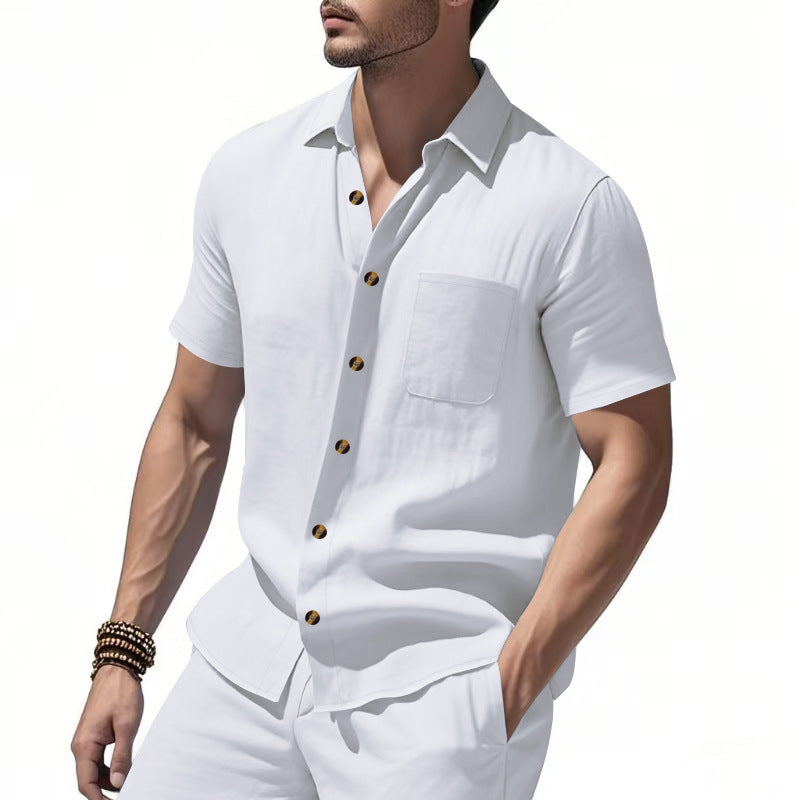 Men's Short-Sleeve Resort Shirt and Drawstring Bermuda Set