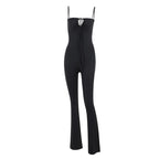 Women's Form-Fitting Jumpsuit with Sophisticated Lacing