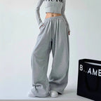 Women's Comfortable Wide-Leg Joggers with Elastic Waist and Pockets