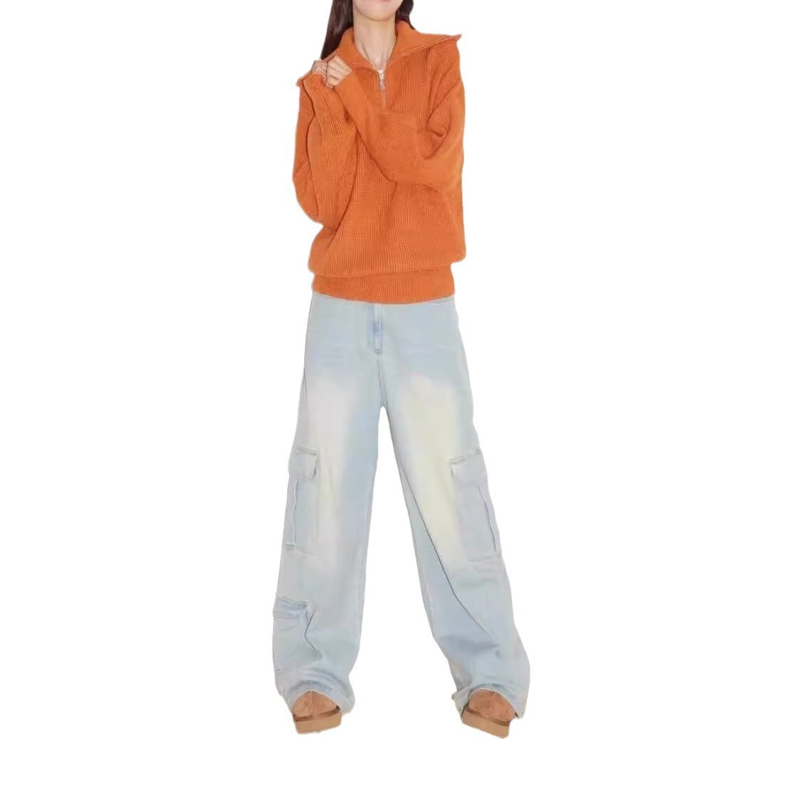 Women's Cozy High-Neck Zipper Sweater