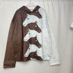 Women's Cozy Horse Print Hoodie