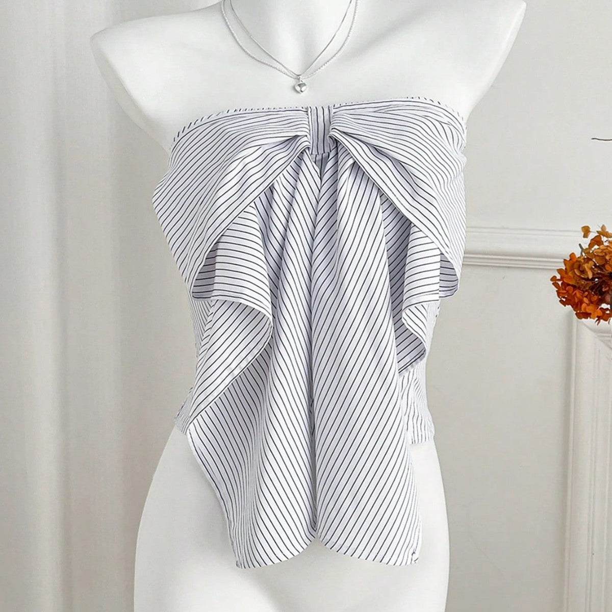 Women's Wrap-Style Top with Ruffles