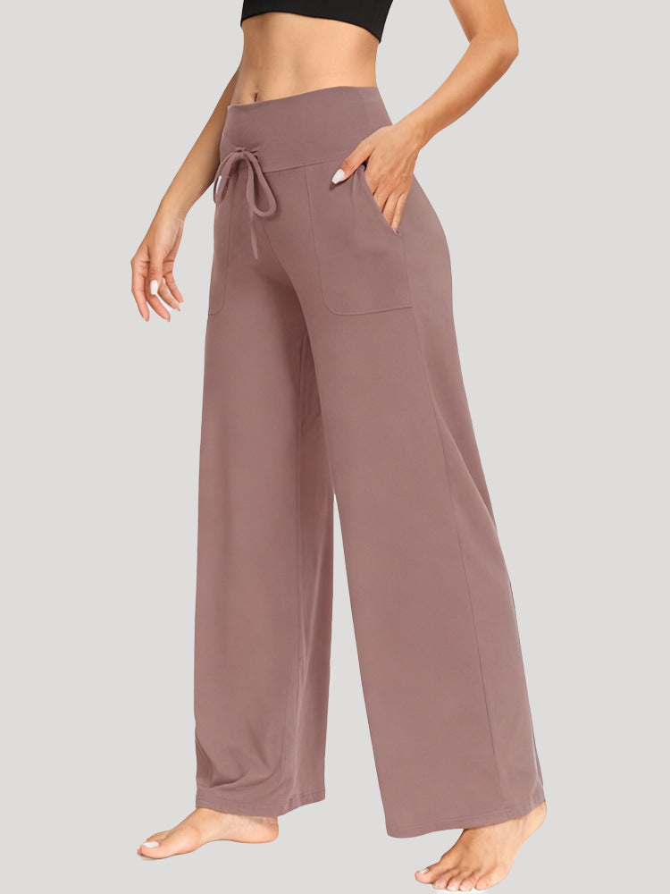 Women's Comfortable Wide-Leg Casual Pants with Drawstring