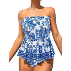 Women's Bandeau Swimsuit with Ruffle Design
