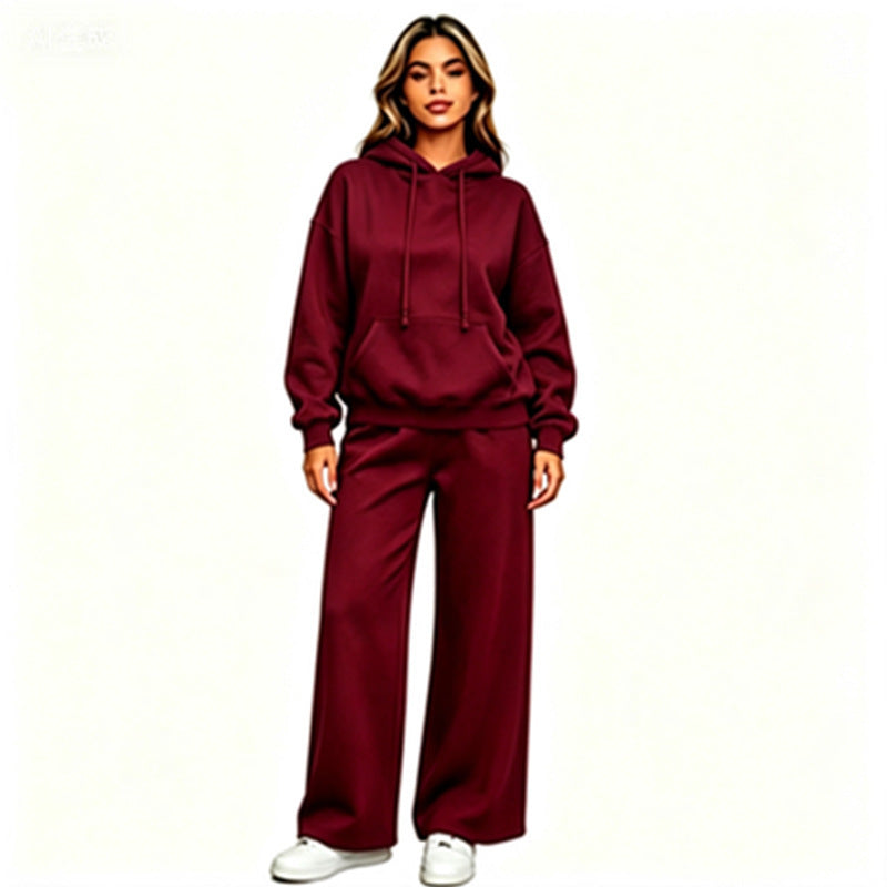 Women's Comfortable Oversized Hoodie and Wide Jogging Pants Set