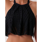 Women's Swim Shirt with High Neck and Airy Inserts