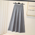 Women's Textured Maxi Skirt with Button Details