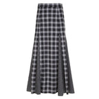 Women's Plaid Maxi Skirt with Slit