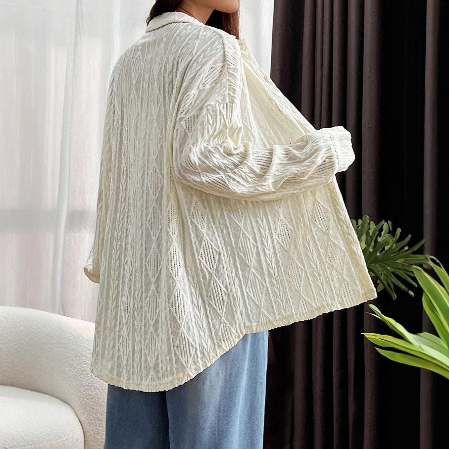 Casual Jacquard Pattern Blouse