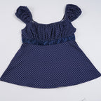Women's Airy Polka Dot Blouse with Chic Ruffle Collar