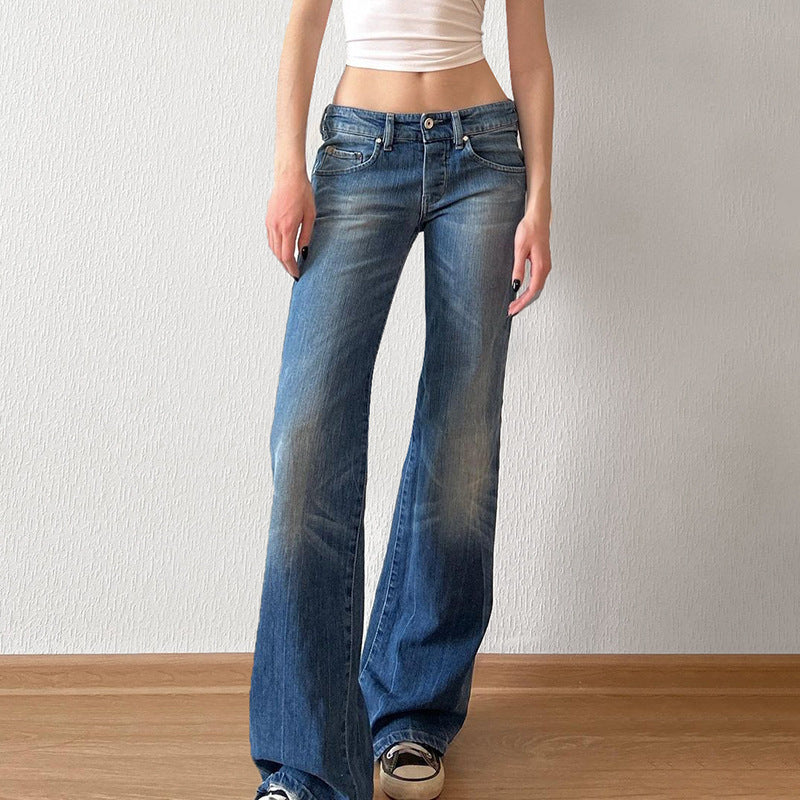 Women's High-Waisted Distressed Flared Jeans