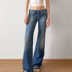 Women's High-Waisted Distressed Flared Jeans