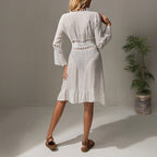Women's Airy Beach Kimono with Crochet Trim