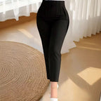 Women's Elegant Suit Pants with High Waist and Slim Leg