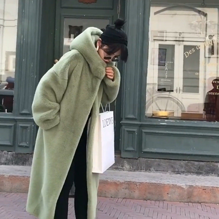 Women's Plush Hooded Coat