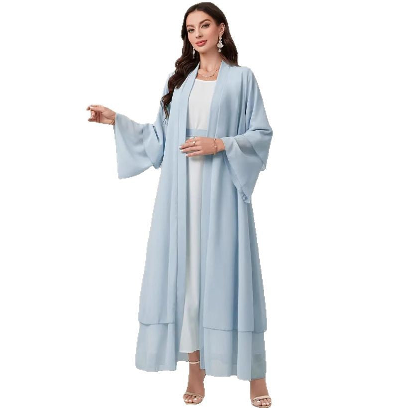 Elegant Long Kimono Jacket in Flowing Fabric