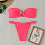 Women's Bandeau Bikini with Buckle Detail
