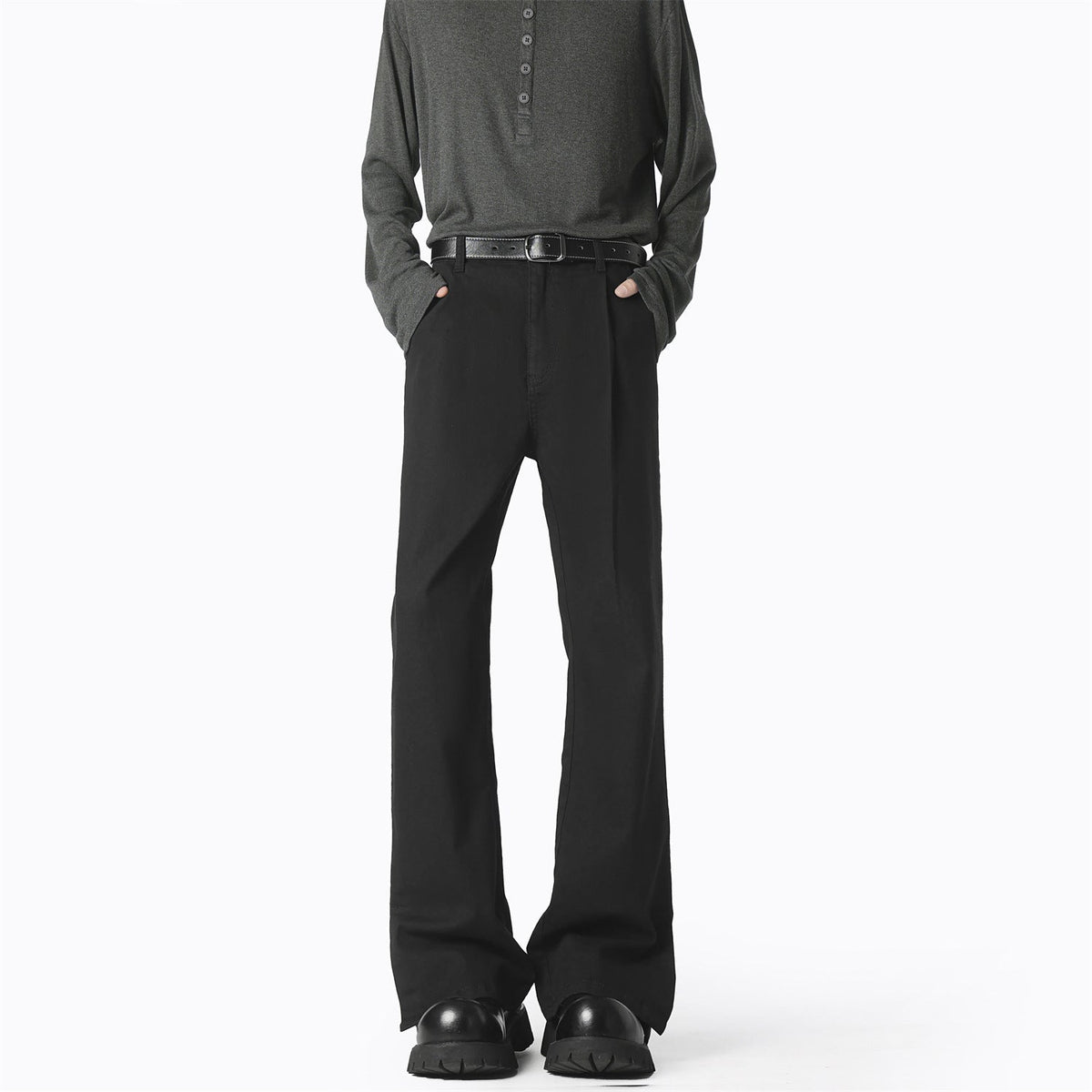Women's Elegant Wide-Leg Casual Trousers with Fine Pleats