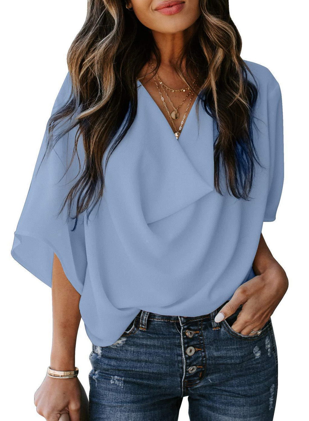 Women's Boat Neck Blouse with Casual Fit