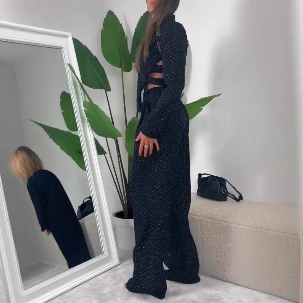 Women's Blazer and Wide-Leg Trouser Set