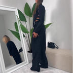 Women's Blazer and Wide-Leg Trouser Set