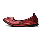 Women's Ballet Flats with Decorative Bow Accent and Non-Slip Sole