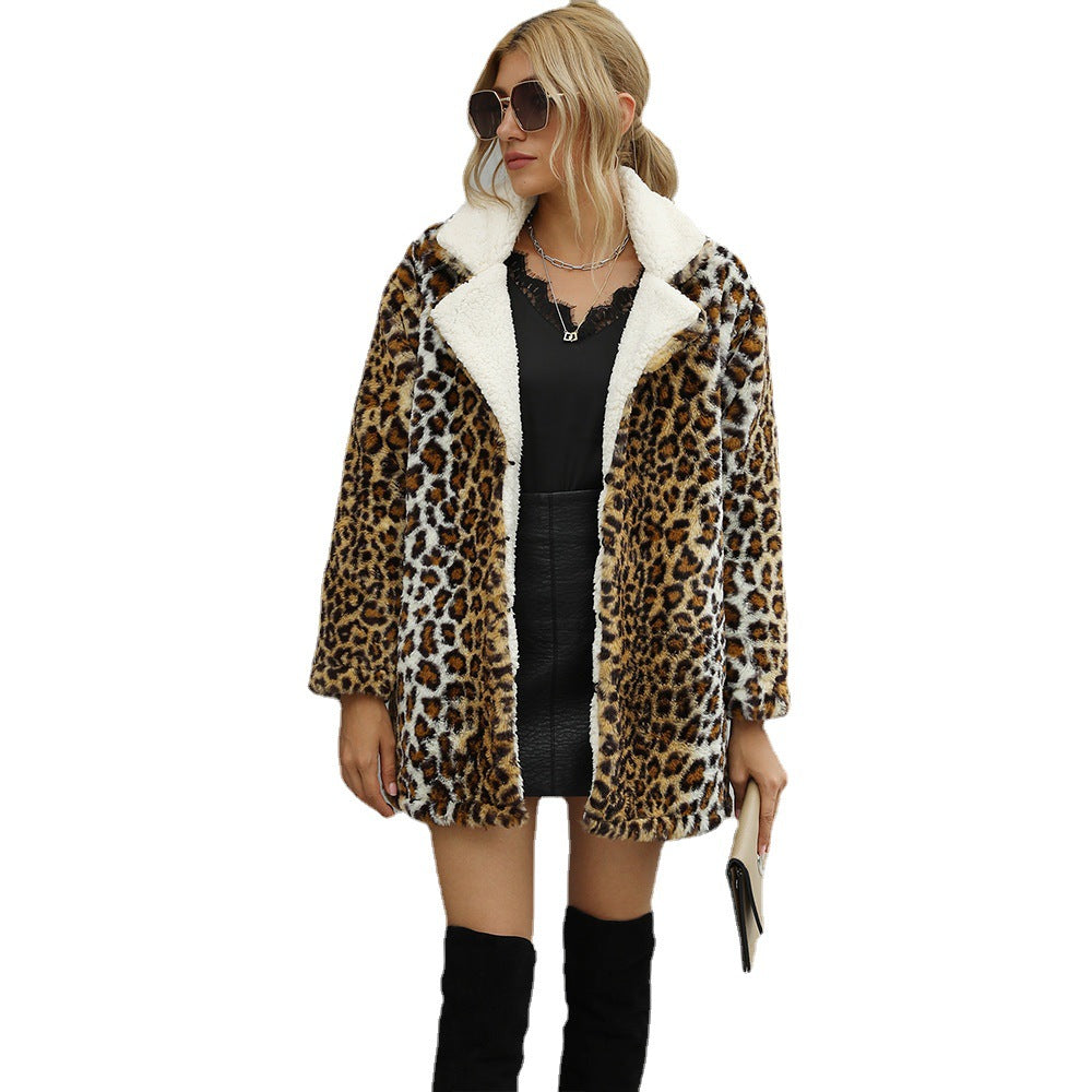 Women's Cozy Leopard Print Coat