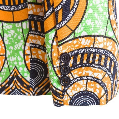 Women's Blazer with African Print and Modern Cut