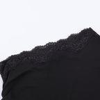 Women's Asymmetrical Lace Top with Elegant Ruffle Details