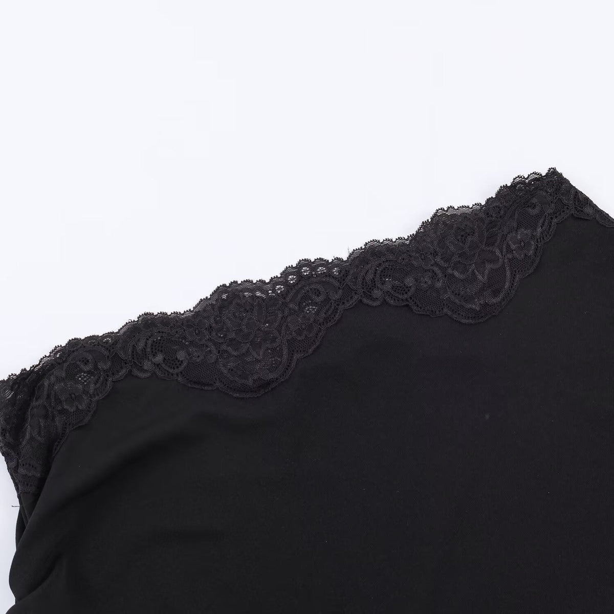 Women's Asymmetrical Lace Top with Elegant Ruffle Details