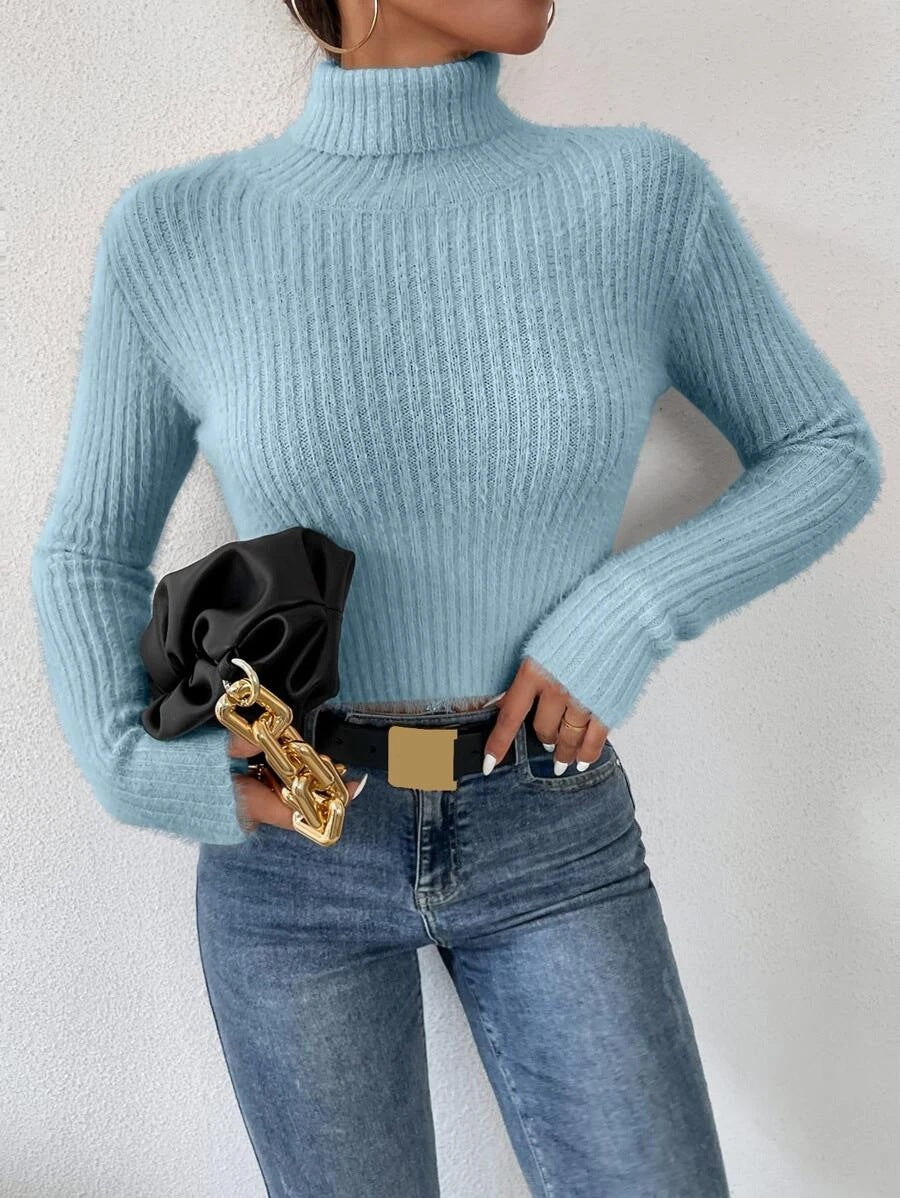 Women's Chic Fine Knit Turtleneck Sweater
