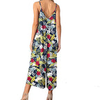 Women's Casual Floral Wide-Leg Jumpsuit