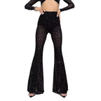 Women's High-Waisted Wide-Leg Leopard Print Pants