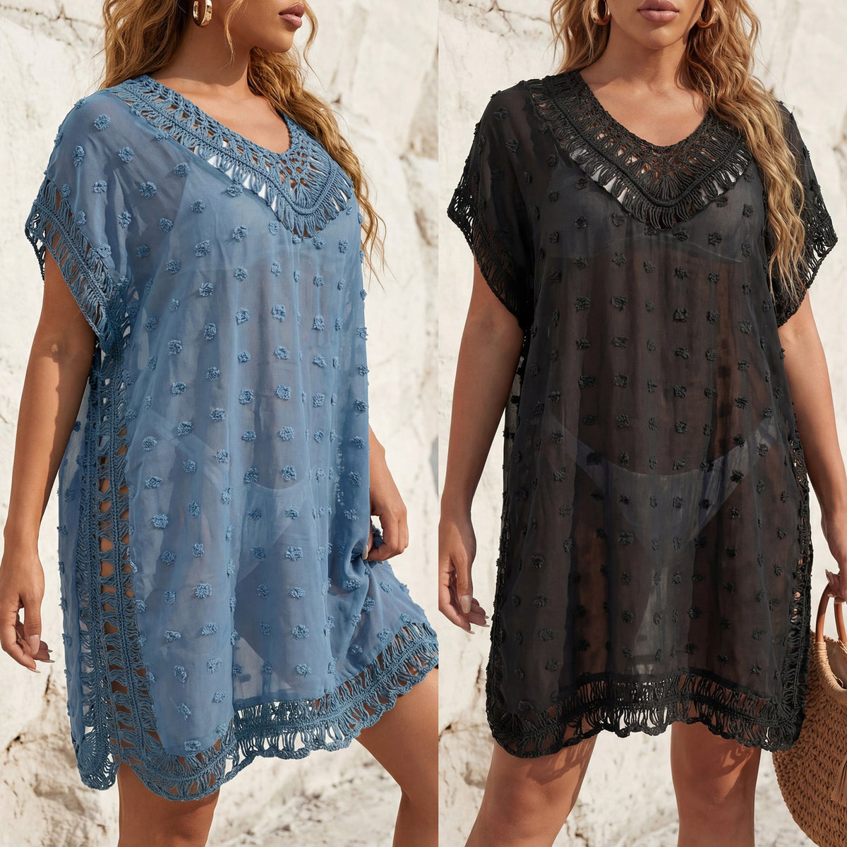 Women's Airy Beach Overall with Crochet Details