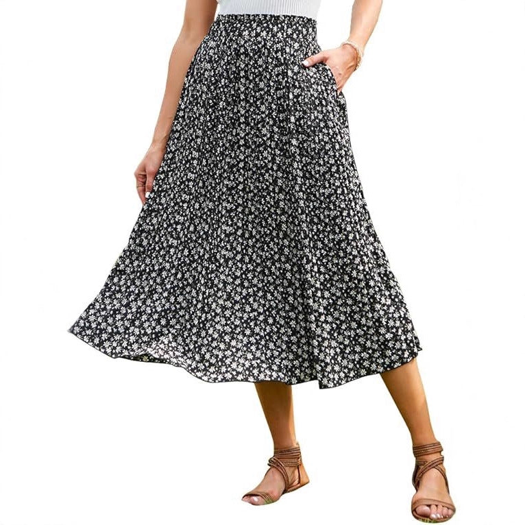 Women's Maxi Skirt with Fashionable Animal Print